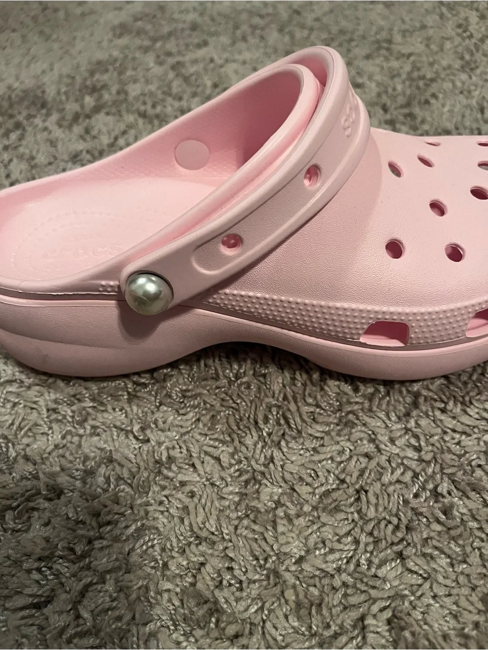 CROCS Classic Clog Platform “Pink Milk” with Pearl strap